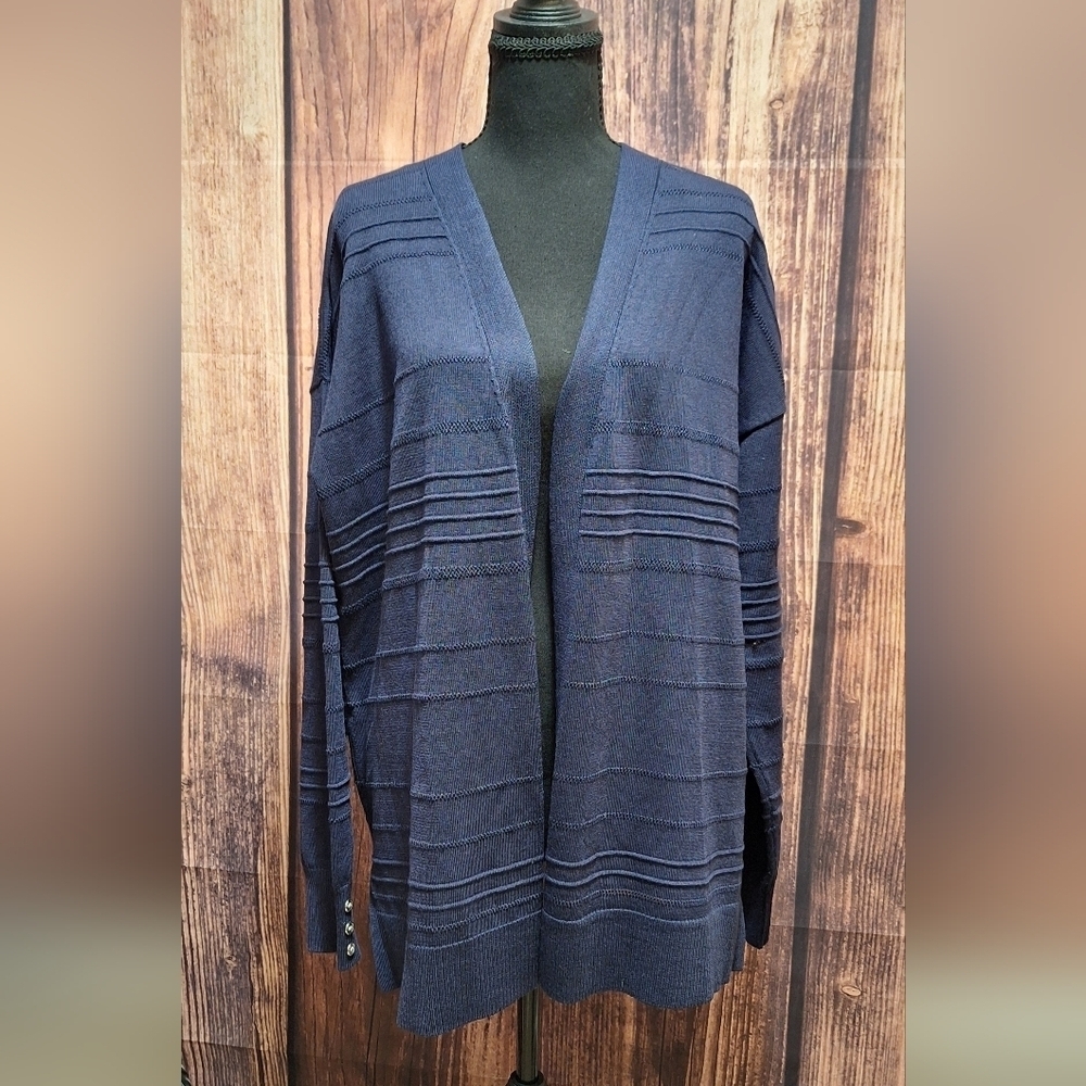 Verve Ami Navy Blue Open Front Cardigan Womens Sizr XL.